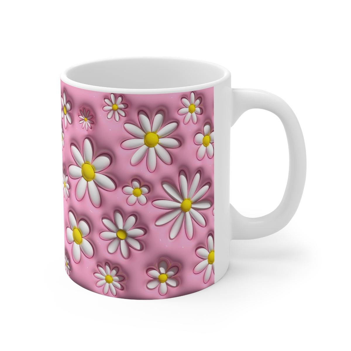 3D Inflated Mug Design Bundle, 3D Daisy Puff Sublimation 11oz 15oz Mug  Digital Bubble, 3D Flowers Puff, 11oz 15oz Inflated Mug Bundle